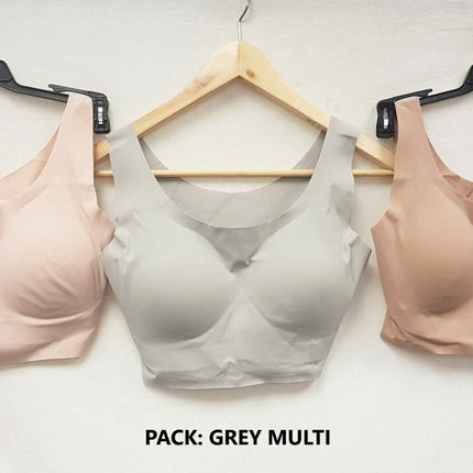 LOT OF 3 RHONDA SHEAR Women's #9594 Invisible Body Bras - CHOOSE COLOR PACK