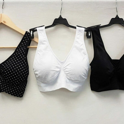 3X Rhonda Shear 9202 Jacquard Ahh Bra w Removable Pads, BLACK/DOT/WHITE