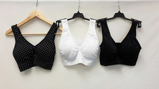 3X Rhonda Shear 9202 Jacquard Ahh Bra w Removable Pads, BLACK/DOT/WHITE