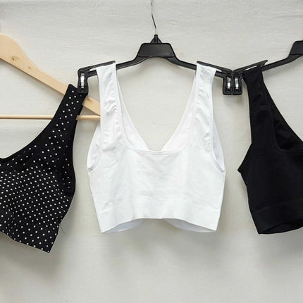 3X Rhonda Shear 9202 Jacquard Ahh Bra w Removable Pads, BLACK/DOT/WHITE