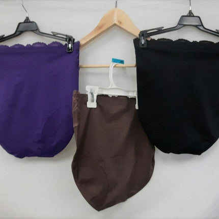 3X Rhonda Shear #4236 Ahh Panty High Waisted Lace  Undies, BLACK/PURPLE/HOTCHOCO