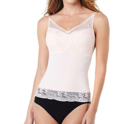 New, Rhonda Shear Pin Up Smoothing Tank with Built in Bra 6674