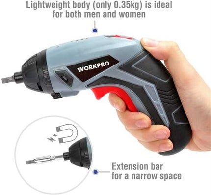 NEW, WORKPRO W121012A, 3.6V Cordless Rechargeable Li-ion Screwdriver