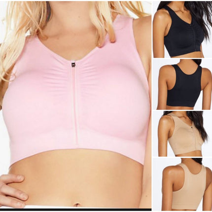 Rhonda 1612 Shear Seamless Zip Front Comfort Bra (1 Bra Only)Choose Color & Size