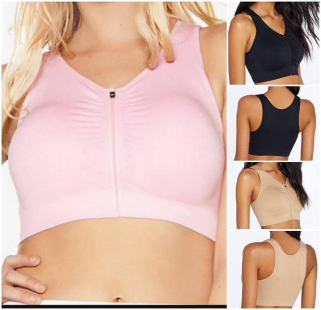 Rhonda 1612 Shear Seamless Zip Front Comfort Bra (1 Bra Only)Choose Color & Size