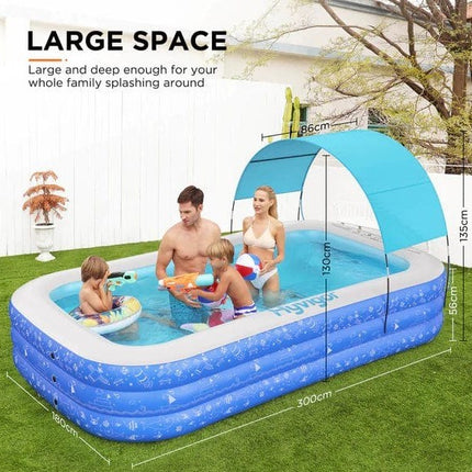 NEW, HYVIGOR Inflatable Swimming Pool w/ Removable Canopy, HY-P3
