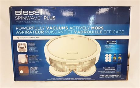 BISSELL 2859C SpinWave Plus Wet and Dry Robotic Vacuum, WHITE