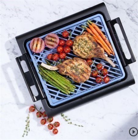 NEW GRANITESTONE Diamond Platinum Blue Electric Smokeless Grill