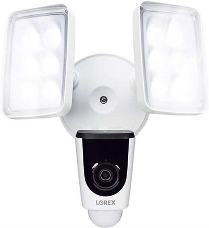 Lorex 1080p Wi-Fi Dual Floodlight Camera, Fully weatherproof USED USED GOOD IN RETAIL BOX