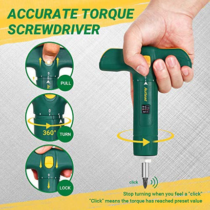 NEW, AUTLEAD Adjustable T-shape Torque Screwdriver With 12 Bits Included, ATSD01