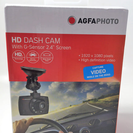 AGFA 1080p Dash Cam With G-Sensor 2.4" Screen and 8GB MicroSD Card
