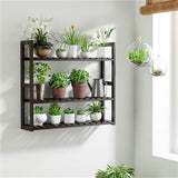 Homfa Modern Vertical Bamboo Shelf for Kitchen Bathroom, Wall-Mount Storage Shel