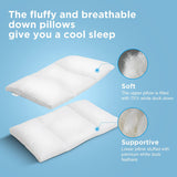 NEW DOWNFORT Side Sleeper Down Pillow, Smooth Breathing, Ergonomics Bed Pillow