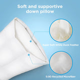 NEW DOWNFORT Neck Pillow for Pain Relief Sleeping, Down Bed Pillow for Side Back