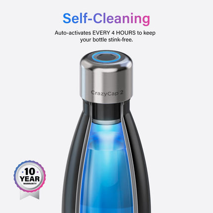 NEW, THE CRAZY CAP 2 Self-Cleaning + Water Purification 500ml - CHOOSE COLOUR MSRP $139.95