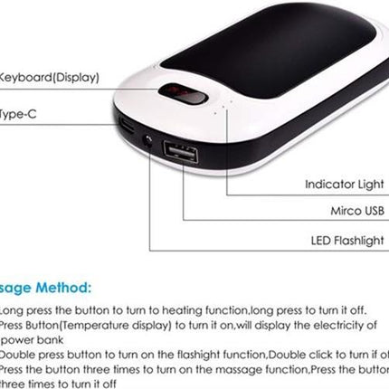 N6 Hand Warm and Portable Power Bank with 7800mAh Battery