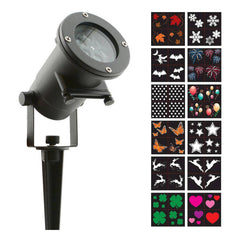 New, Holiday Charms LED lights 12 Interchangeable Slides - Night Stars (brown box)