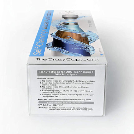 NEW, THE CRAZY CAP 2 Self-Cleaning + Water Purification 500ml - CHOOSE COLOUR MSRP $139.95