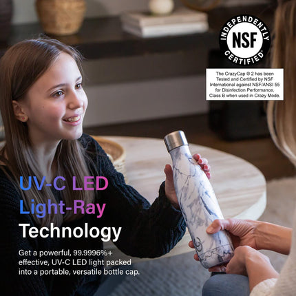 NEW, THE CRAZY CAP 2 Self-Cleaning + Water Purification 500ml - CHOOSE COLOUR MSRP $139.95