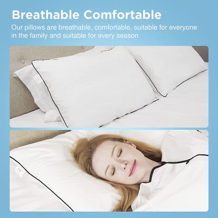 NEW DOWNFORT Neck Pillow for Pain Relief Sleeping, Down Bed Pillow for Side Back