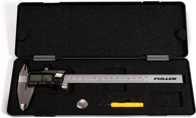 Fuller Precision 8-Inch SAE/Metric Digital Fractional Calipers, 222-1022