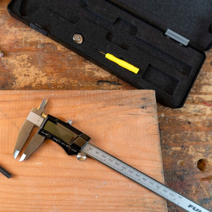 Fuller Precision 8-Inch SAE/Metric Digital Fractional Calipers, 222-1022