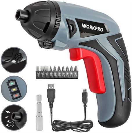 NEW, WORKPRO W121012A, 3.6V Cordless Rechargeable Li-ion Screwdriver