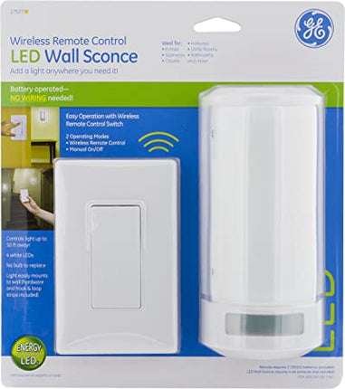 New GE 17527 Wireless Remote Control LED Wall Sconce, White
