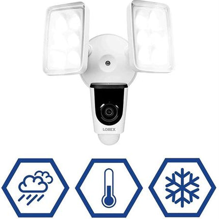Lorex 1080p Wi-Fi Dual Floodlight Camera, Fully weatherproof USED USED GOOD IN RETAIL BOX