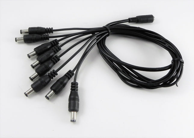 CCTV Security Camera 2.1mm 1 to 8 Port Power Splitter Cable Pigtails 12V DC