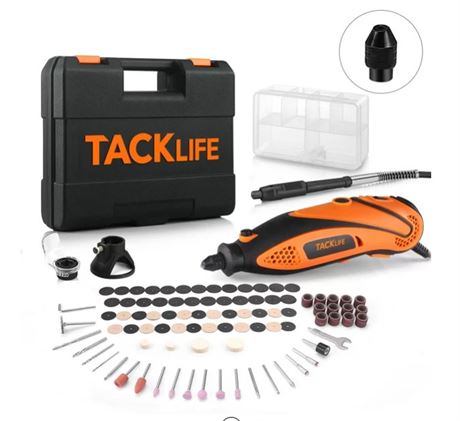 TACKLIFE Rotary Tool Kit,Versatile Accessories and 4 Attachments and Carrying