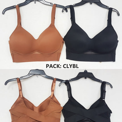 LOT OF 2 RHONDA SHEAR Women 0021 Mold Cup Bra w/ Mesh Back Detail - CHOOSE COLOR