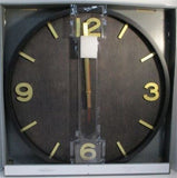 NEW, Threshold Wall Clock 20 in. Wood Finish with Gold Numbers - TGT