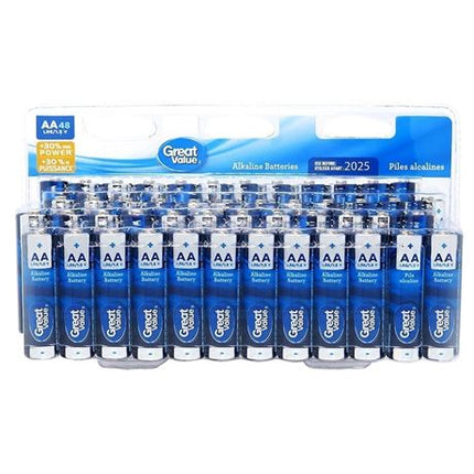 PACK OF 48 GREAT VALUE AA Alkaline Batteries