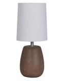 LOT OF 2 THRESHOLD 12.5"T Table Lamp, White Shade Walnut Finish TXP21133N