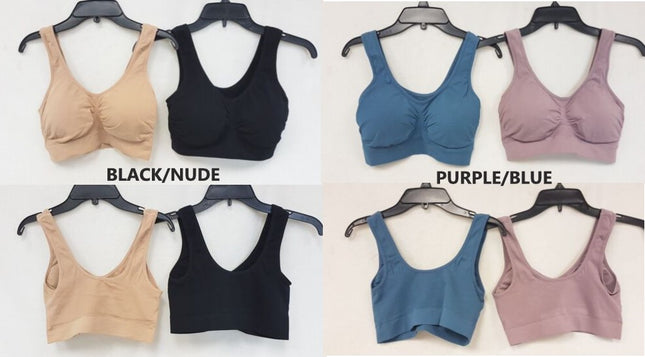 RHONDA SHEAR Women's 9205 Modal Seamless Bra - CHOOSE COLOR PACK 2 BRAS