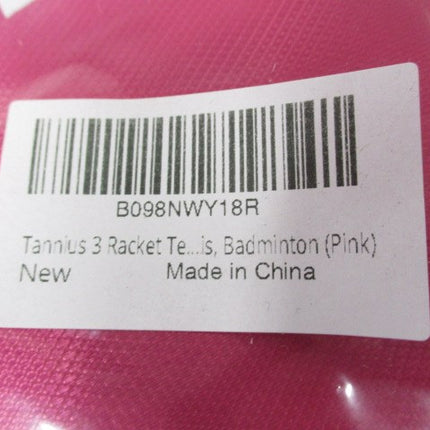 Pink, Tannius 3 Racket Tennis Bag, with Shoe & Phone Compartment and Protective Pad, Super Roomy and Lightweight Racquet Bag for Tennis, Badminton