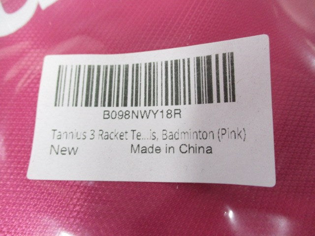 Pink, Tannius 3 Racket Tennis Bag, with Shoe & Phone Compartment and Protective Pad, Super Roomy and Lightweight Racquet Bag for Tennis, Badminton