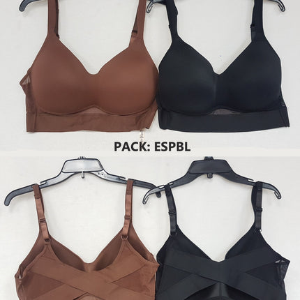 LOT OF 2 RHONDA SHEAR Women 0021 Mold Cup Bra w/ Mesh Back Detail - CHOOSE COLOR