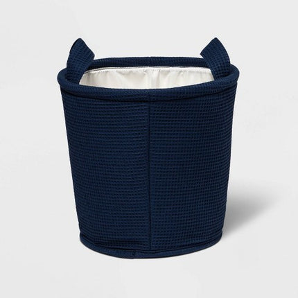 LOT OF 2 NEW, PILLOWFORT Waffle Storage Basket, NAVY SIZE 11" x 11"