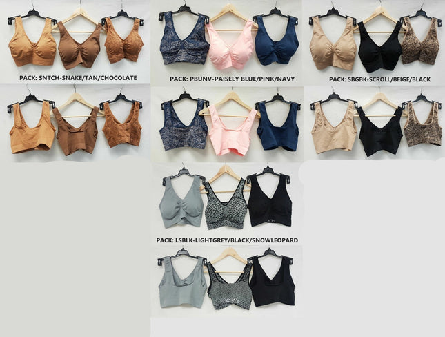 3X Rhonda Shear 9202 Jacquard Ahh Bras w/ Removable Pads - CHOOSE COLOR PACK