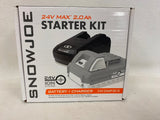 NEW Snow Joe + Sun Joe 24V-2AMP-SK1R 24-Volt iON+ Starter Kit | W/ 2.0-Ah Battery