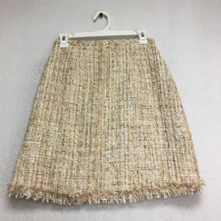 New PINK TARTAN Overlap Skirt Brown Multi Size 4