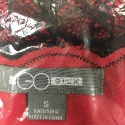 New GO SILK, Lace Trimmed Blouse Curry Small