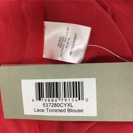 New GO SILK, Lace Trimmed Blouse Curry XL