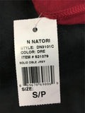 New N NATORI, Solid Jersey Knit Tunic With Faux Leather Dress Dark Red S/P