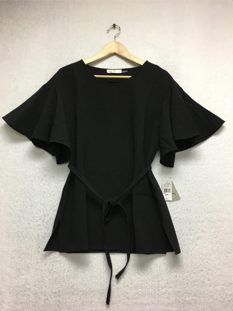 New N NATORI, Flutter sleeve Top Black XS