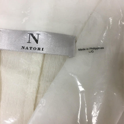 New N NATORI Women's  Textured Novelt Robe in Off White XL