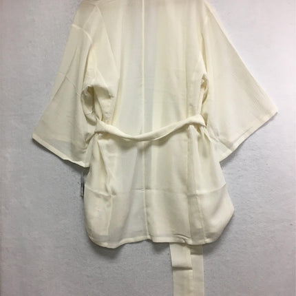New N NATORI Women's  Textured Novelt Robe in Off White XL