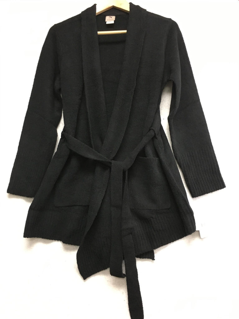 New N NATORI, Cardigan with Tie Belt Black Small